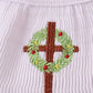 White wreath smocked dress