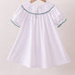White wreath smocked dress