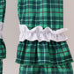 White wreath smocked ruffle pants set