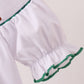 White wreath smocked romper