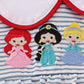 Blue princess embroidery stripe ruffle bubble