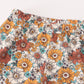 Green cow applique floral print ruffle pants set