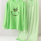 Green grinch embroidery adult pajamas set