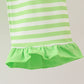 Green grinch embroidery ruffle pajamas set