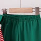 Red stripe santa milk biscuit french knot ruffle pants set