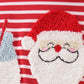 Red stripe santa milk biscuit french knot ruffle romper