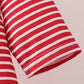 Red stripe santa milk biscuit french knot ruffle dress