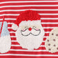 Red stripe santa milk biscuit french knot top
