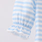 Blue stripe reindeer applique ruffle romper