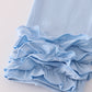 Pink princess castle embroidery gingham ruffle pants set