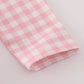 Pink princess castle embroidery gingham bloomer set