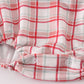 Red plaid farm embroidery ruffle bubble