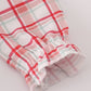 Red plaid farm embroidery ruffle bubble