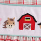 Red plaid farm embroidery ruffle bubble