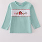 Green farm embroidery top
