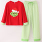 Red christmas grinch applique adults set