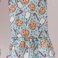 Red santa claus cookie french knot ruffle pants set