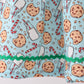 Santa claus cookie french knot ruffle dress