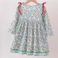 Santa claus cookie french knot ruffle dress