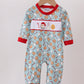 Santa claus cookie french knot romper