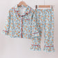 Santa claus cookie print ruffle pajams set