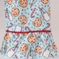 Santa claus cookie print ruffle pajams set