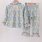 Santa claus cookie print ruffle pajams set