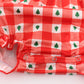 Red christmas tree gingham girl bubble