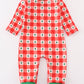 Red christmas tree gingham boy romper