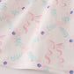 Pink floral bow print ruffle pants set