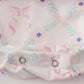 Pink floral bow print ruffle bubble