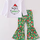 Green grinch print girl set