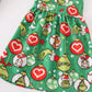 Green grinch print girl set