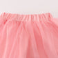 Pink princess embroidery tutu skorts set
