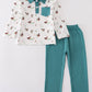 Green duck print boy set