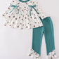 Green duck print girl set