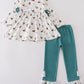 Green duck print girl set