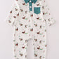 Green duck print boy romper