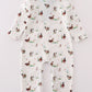 Green duck print boy romper