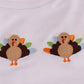 Orange turkey embroidery plaid ruffle pants set