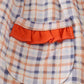 Orange turkey embroidery plaid ruffle pants set
