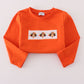Orange turkey embroidery top