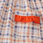 Orange turkey embroidery plaid bloomer set