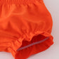 Orange turkey embroidery plaid bloomer set