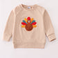 Beige turkey french knot top