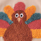 Beige turkey french knot ruffle top