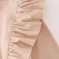 Beige turkey french knot ruffle top