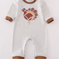 Rust stripe turkey applique boy romper