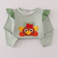 Green turkey french knot stripe pants set