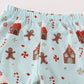 Blue christmas gingerbread boy pants set